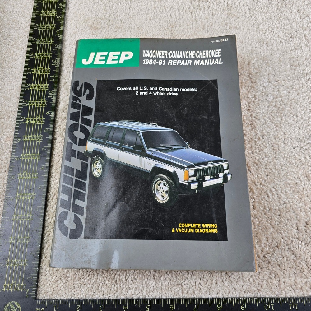 Chilton Repair Manual Gray Jeep Wagoneer Comanche Cherokee 1984-91 8143